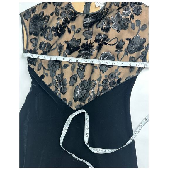 Vintage Tom Barra Size 8 Black Velvet Evening Gown Dress Christmas NYE Formal - Picture 10 of 12